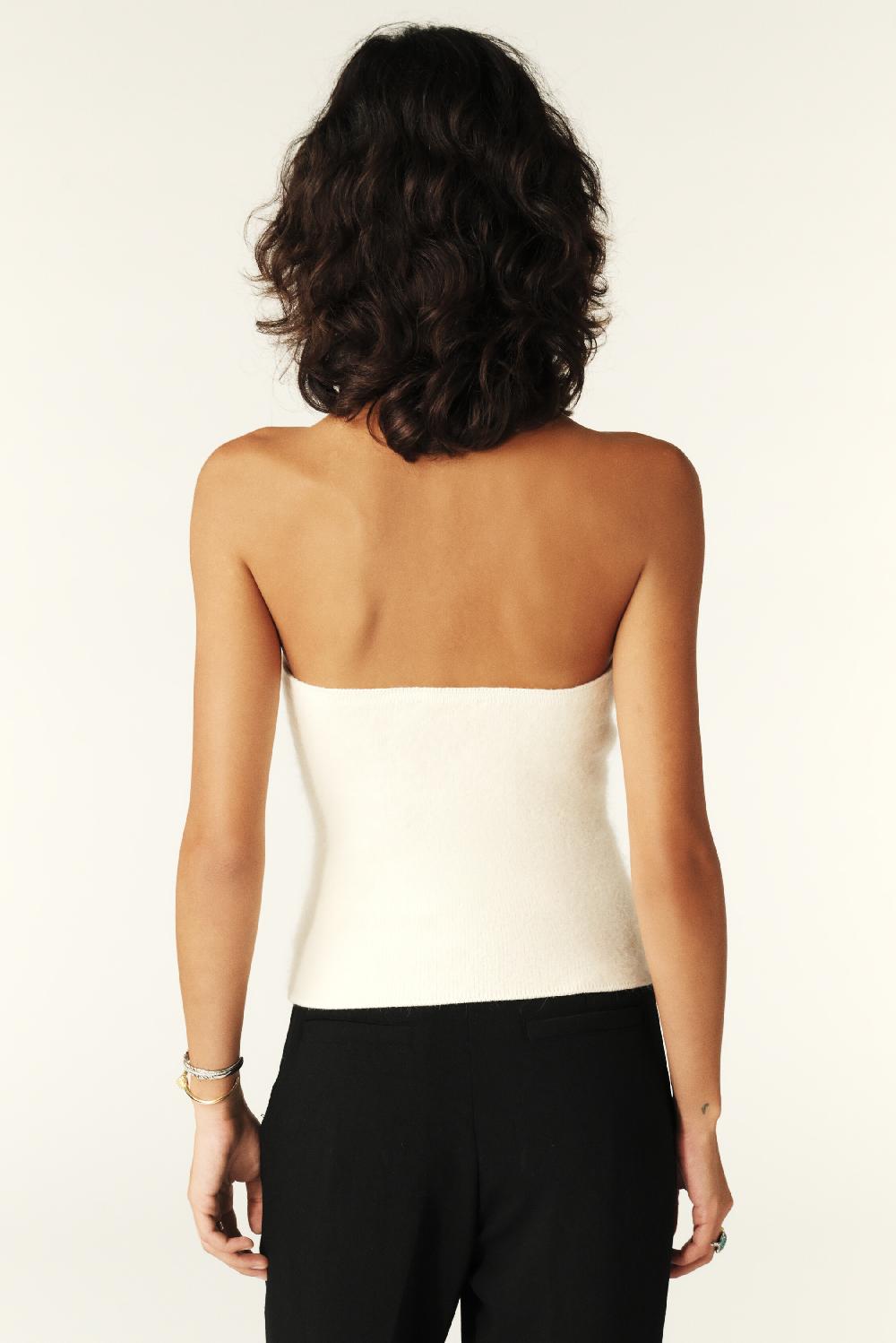 Ba&sh Bustier En Maille Guarly Blanc Ecru