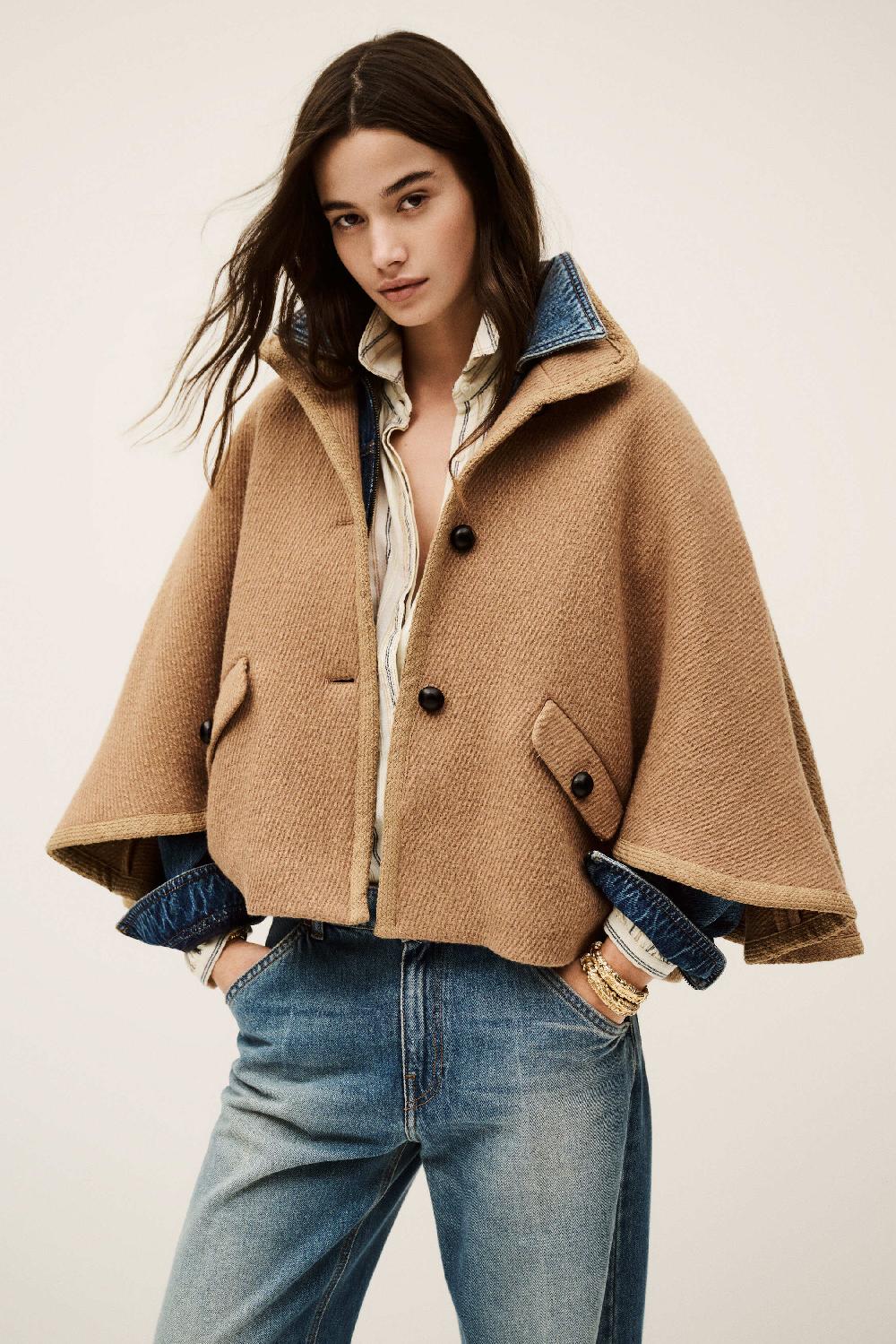 ba&sh Cape Manches Papillon Villy Marron