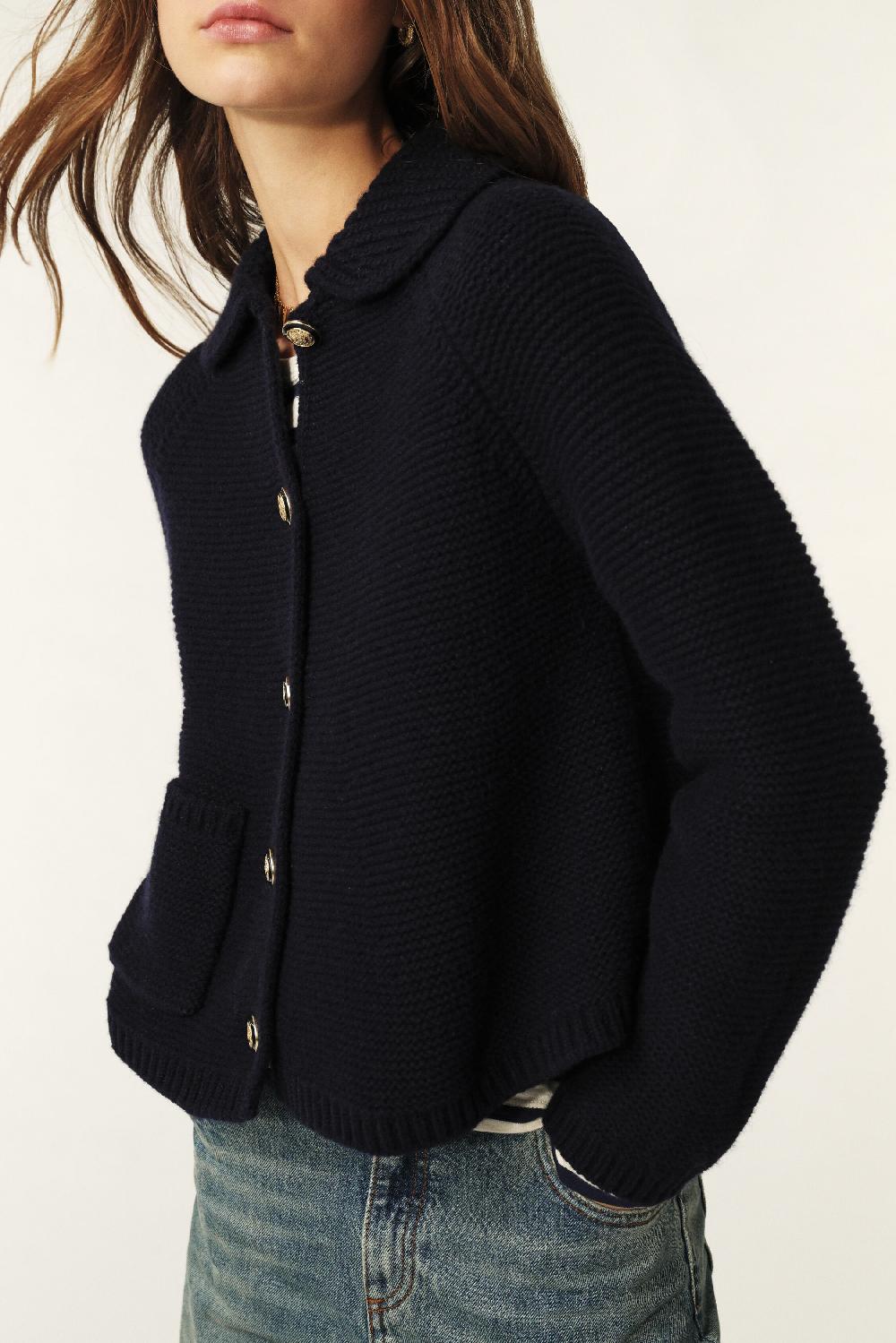 Ba&sh Cardigan Col Claudine Gabriel Marine