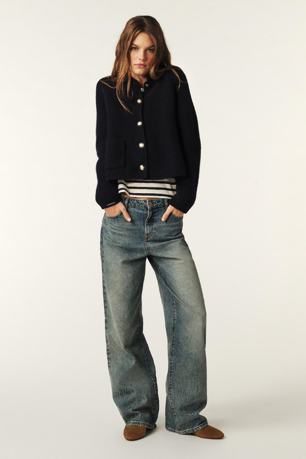 ba&sh Cardigan Col Claudine Gabriel Marine