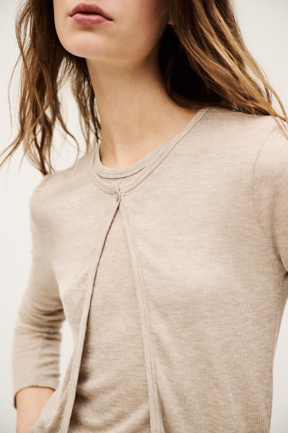 Ba&sh Cardigan Jersey CôTelé Tania Marron