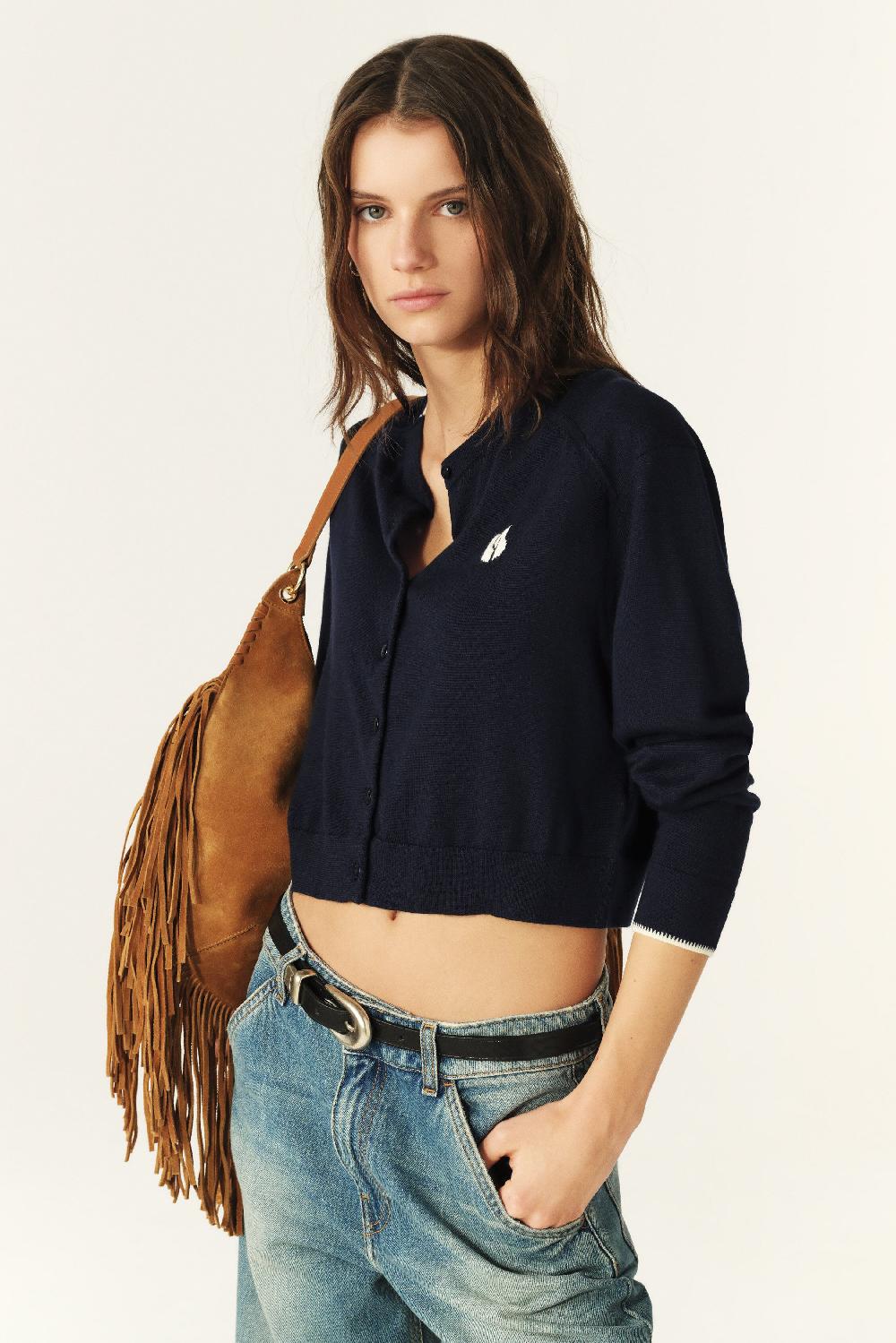 Ba&sh Cardigan Laine LéGèRe Branice Marine