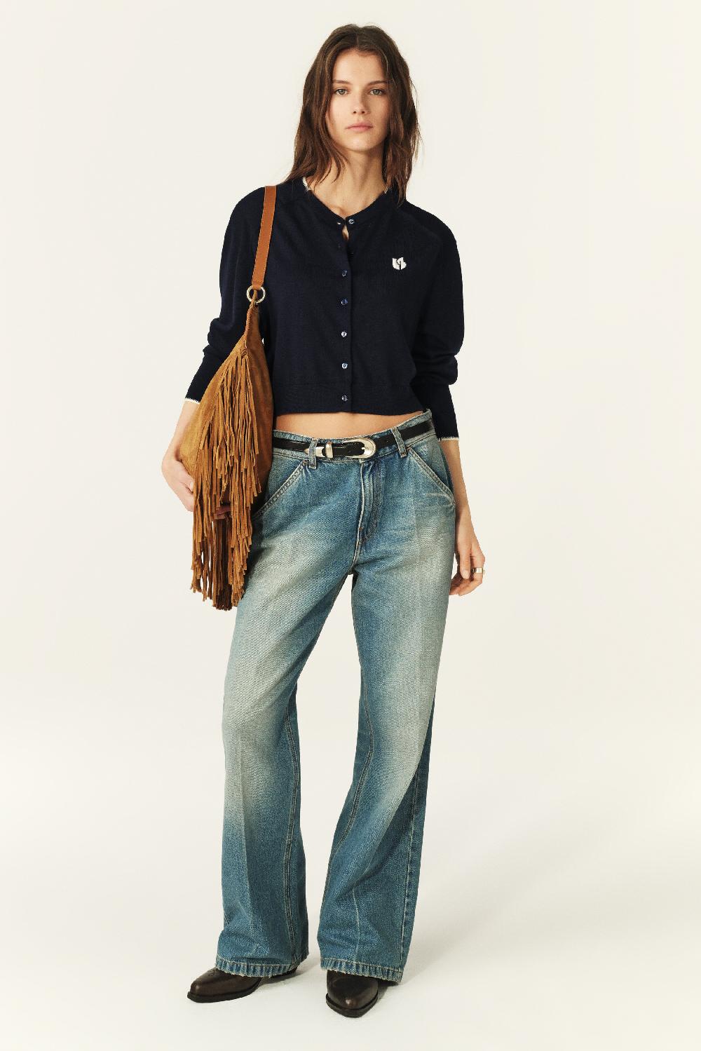 ba&sh Cardigan Laine LéGèRe Branice Marine