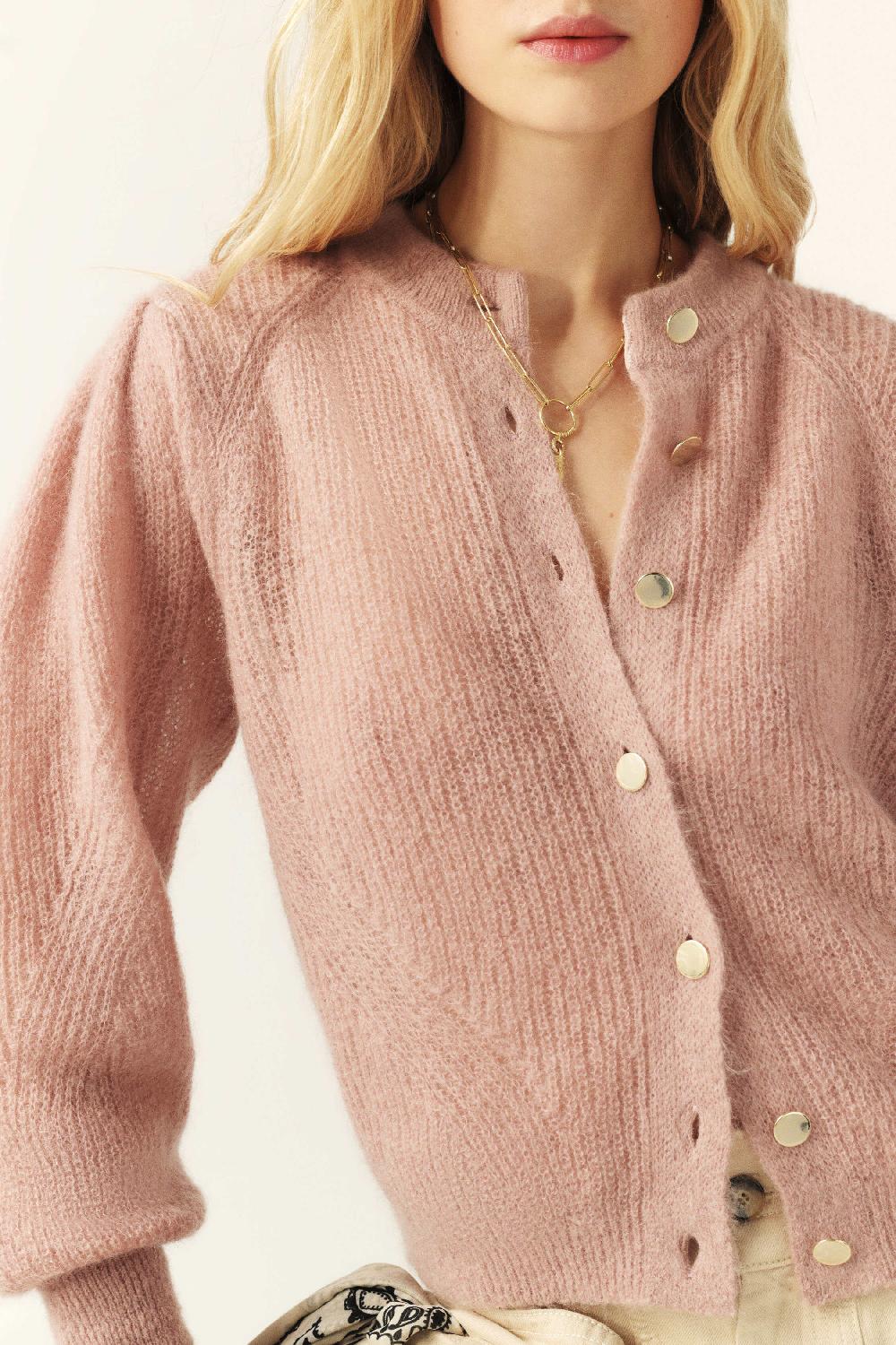 Ba&sh Cardigan Manches Ballon Danie Rose