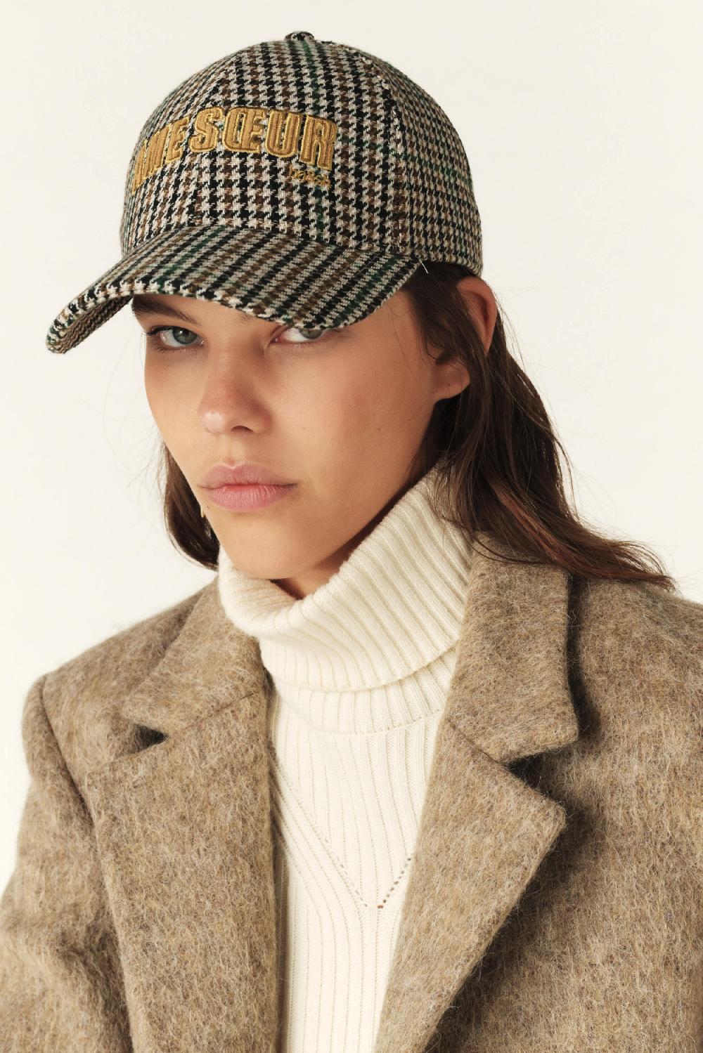 Ba&sh Casquette à Rayures Hame Marron