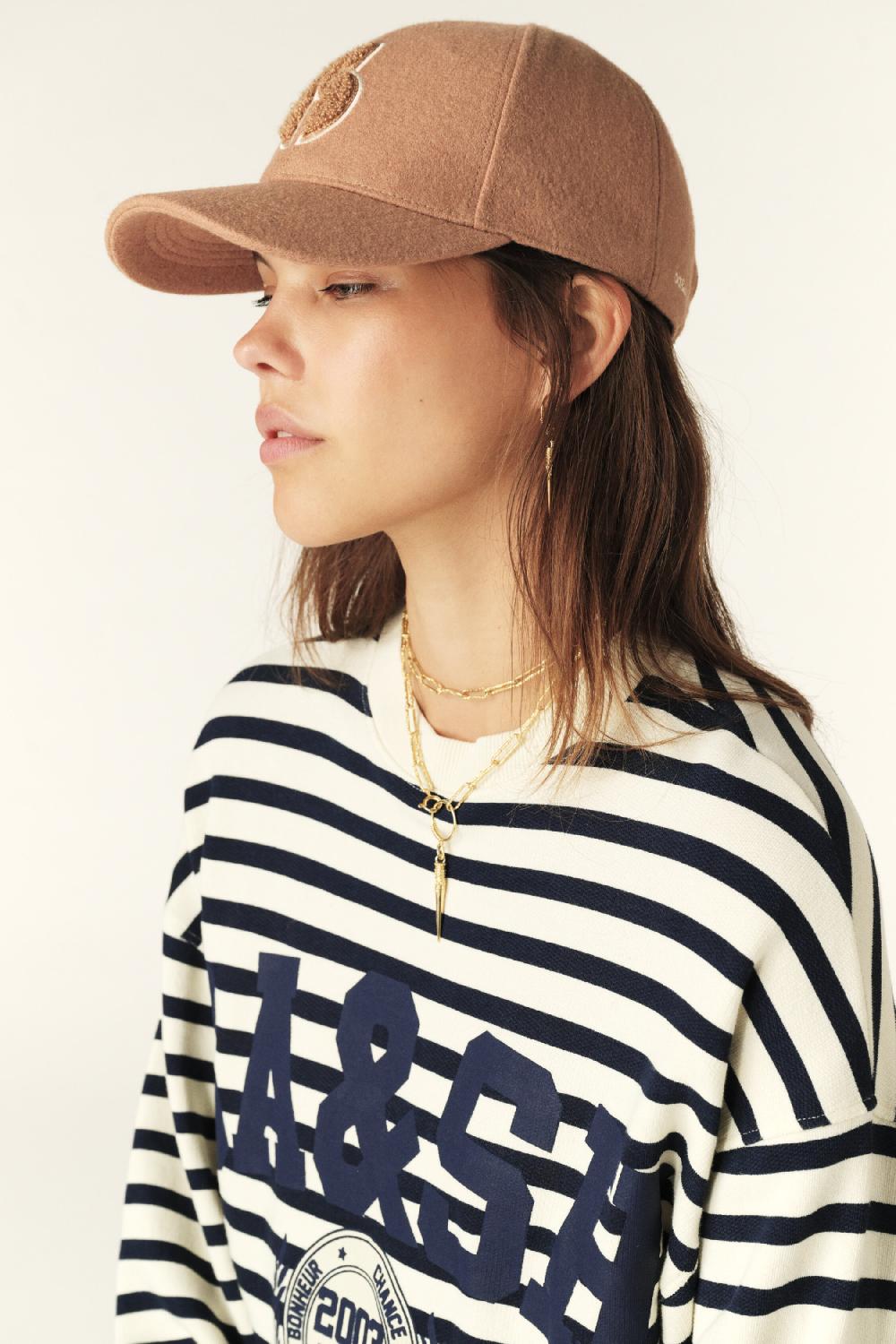 Ba&sh Casquette Motif Avant Hugo Marron