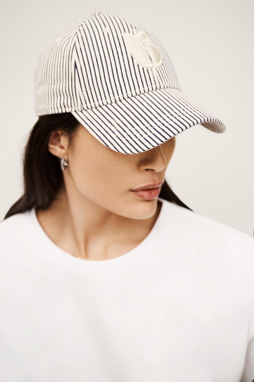 Ba&sh Casquette RayéE Hava Bleu