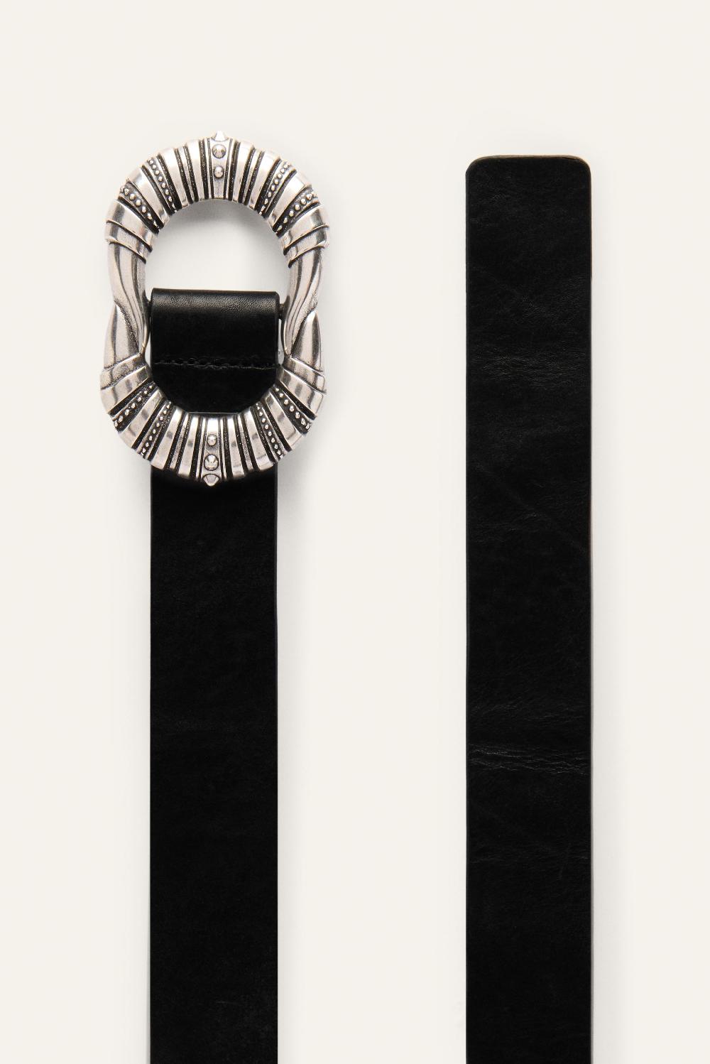 Ba&sh Ceinture Boucle Argent Bali Noir