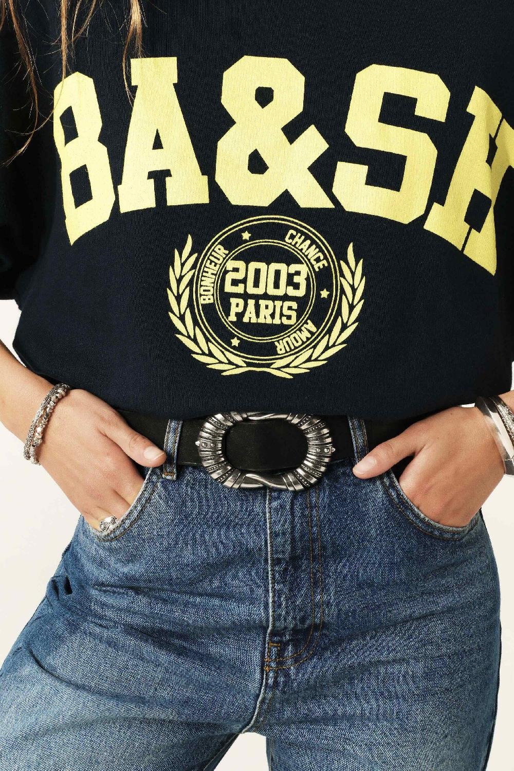 Ba&sh Ceinture Boucle Argent Bali Noir