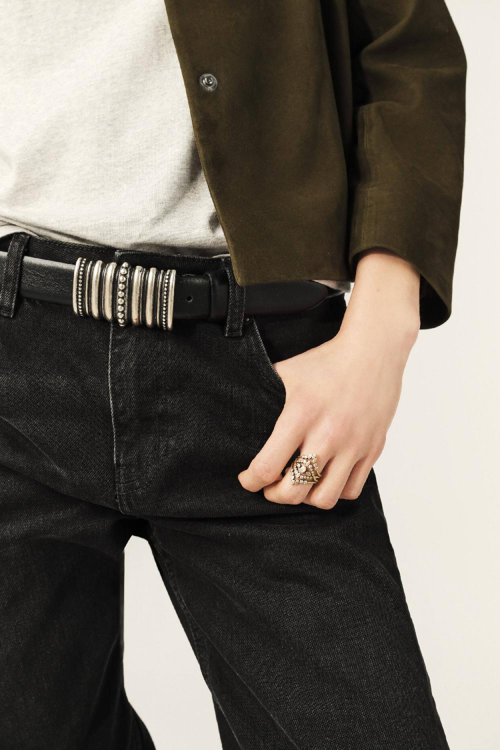 Ba&sh Ceinture Boucle ArgentéE Bene Noir