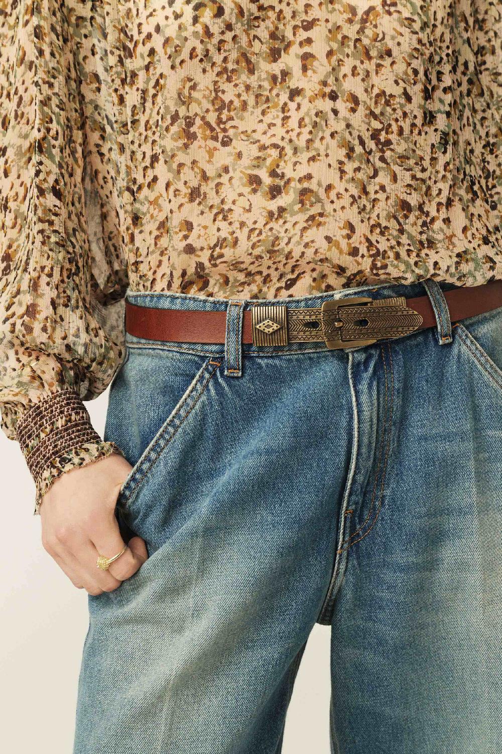 Ba&sh Ceinture Boucle MéTal Baya Marron