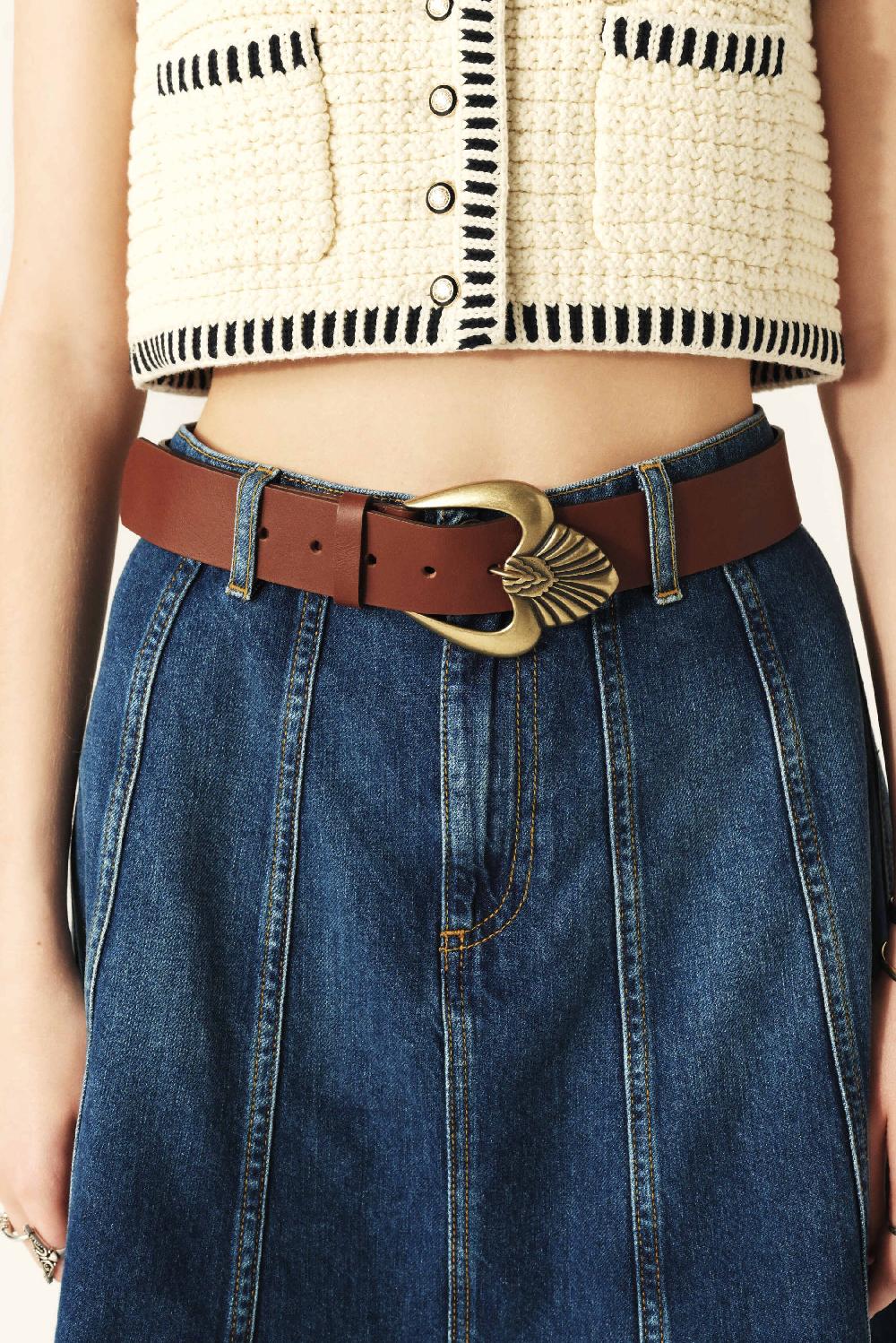 Ba&sh Ceinture Boucle MéTallique Billie Marron