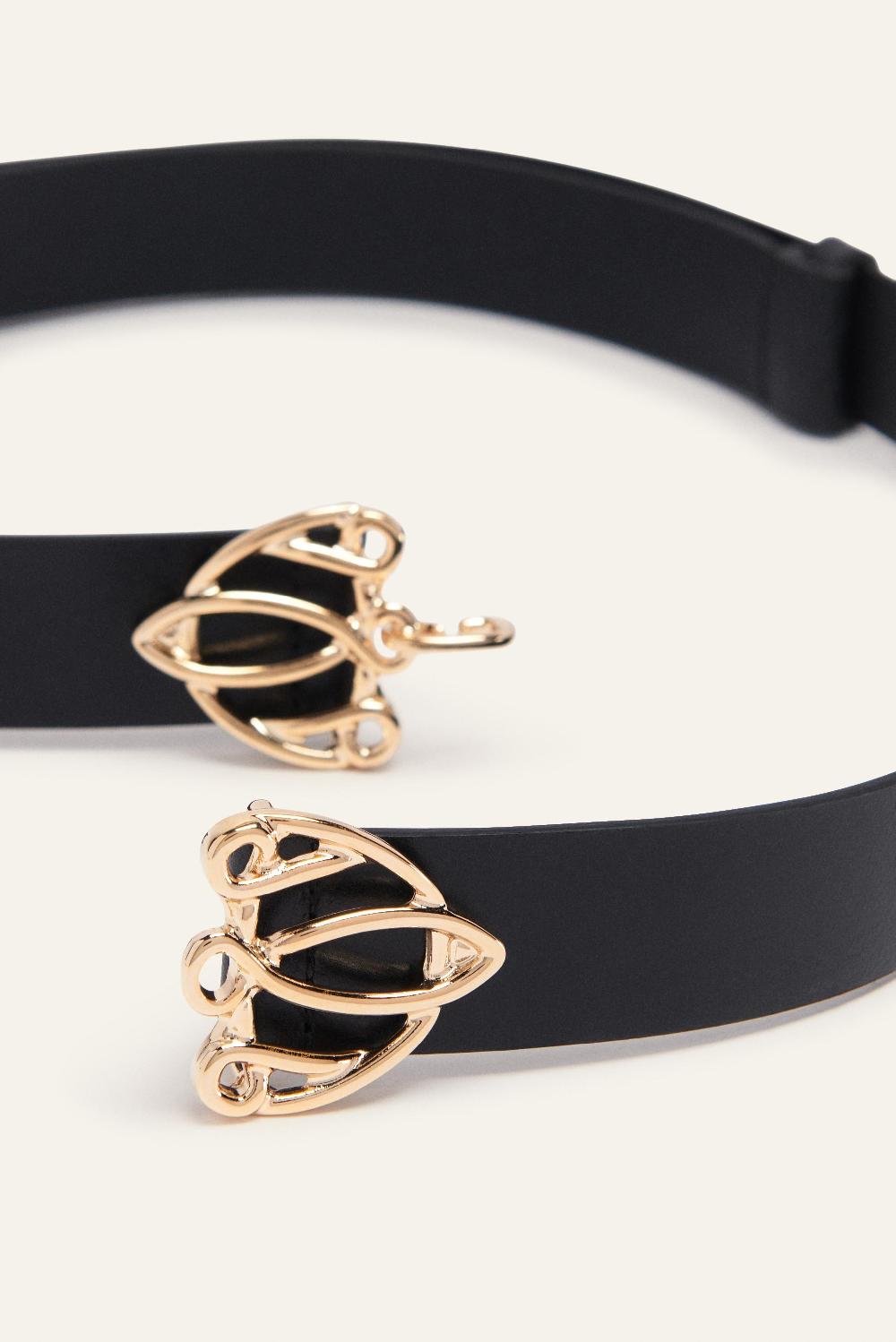 Ba&sh Ceinture Boucle OuvragéE Bilissi Noir