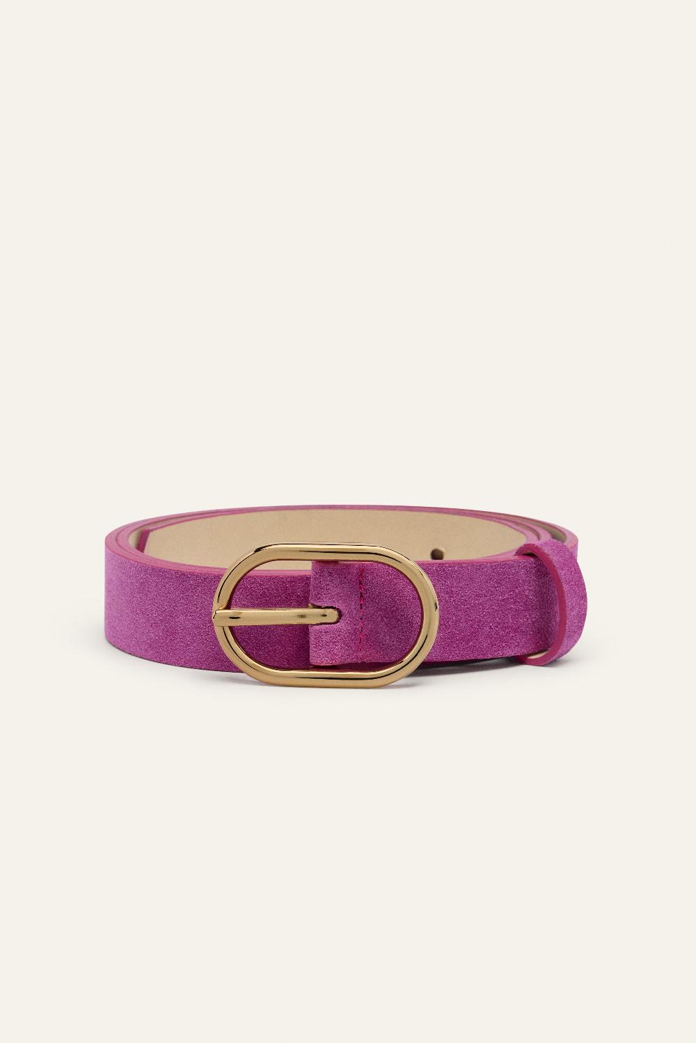 Ba&sh Ceinture Boucle Ovale Cole Fuchsia