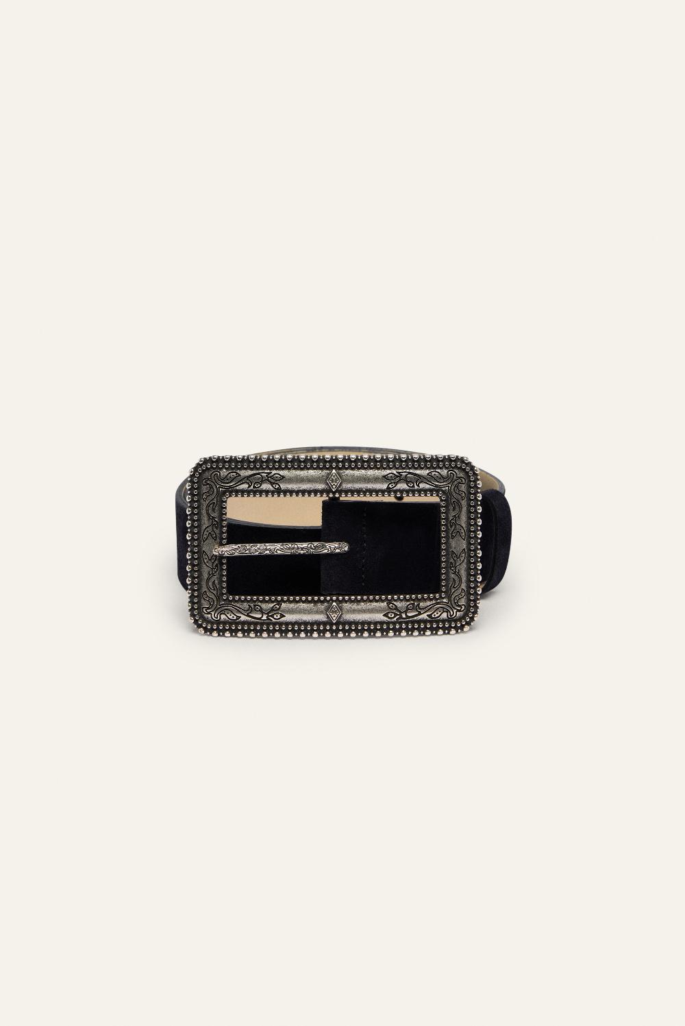 Ba&sh Ceinture Boucle Rectangulaire Bilbao Noir