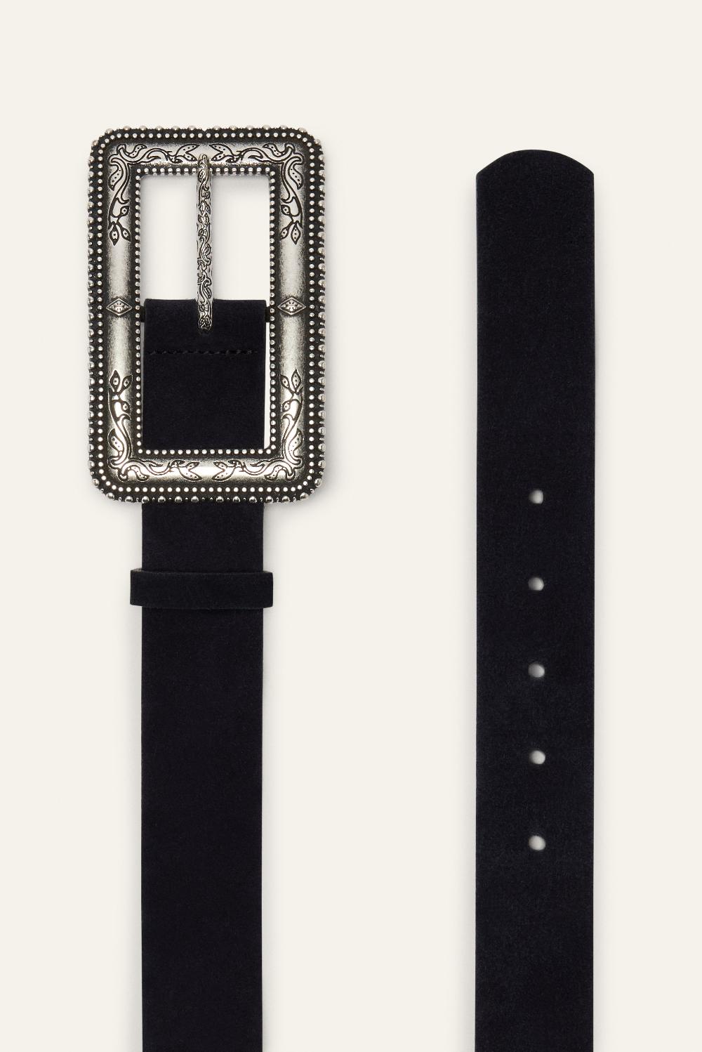 Ba&sh Ceinture Boucle Rectangulaire Bilbao Noir