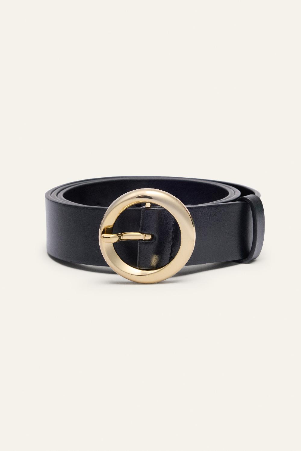 Ba&sh Ceinture Cuir Minimaliste Barni Noir
