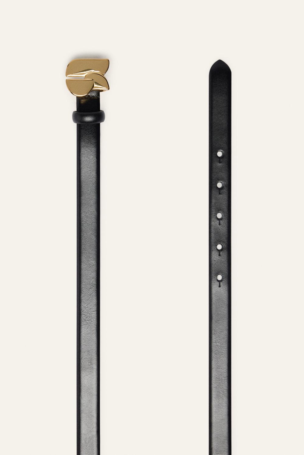 Ba&sh Ceinture Cuir Minimaliste Bogo Dore