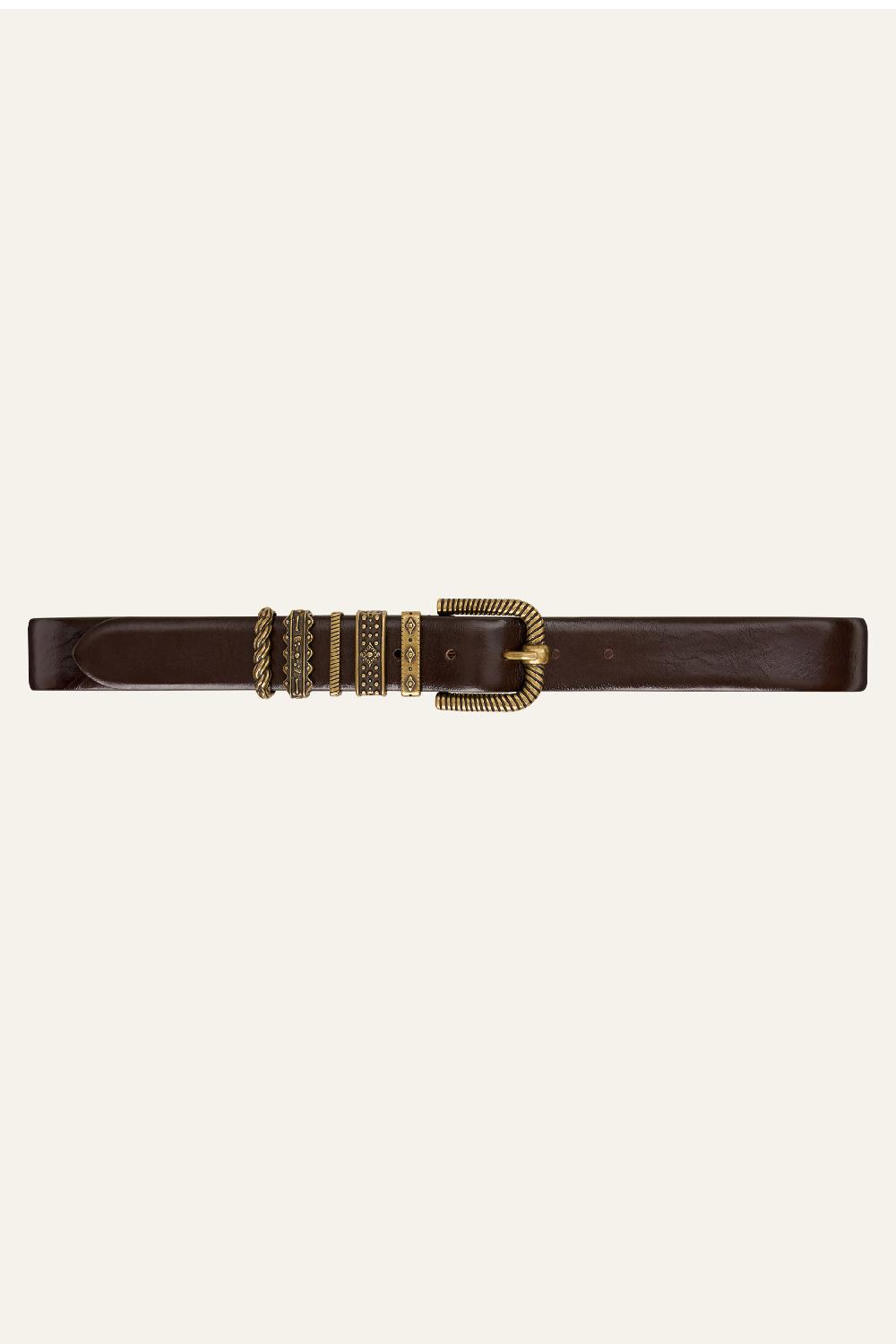 ba&sh Ceinture En Cuir Berkane Chocolat