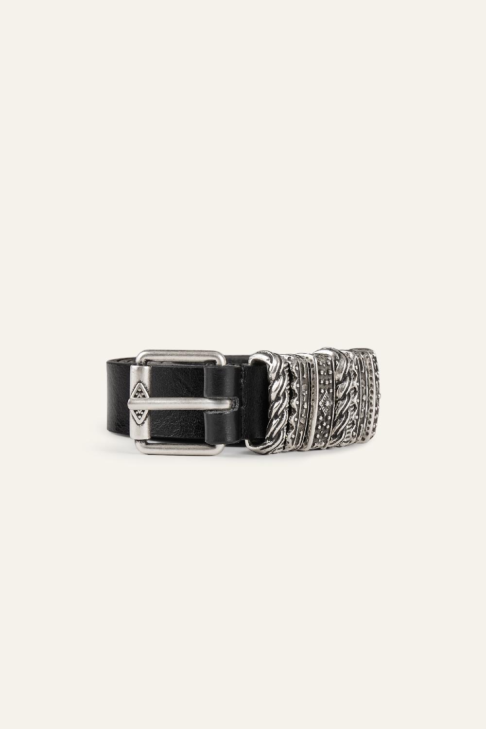 Ba&sh Ceinture En Cuir Berkane Noir