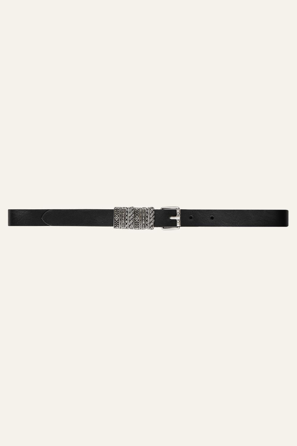 ba&sh Ceinture En Cuir Berkane Noir