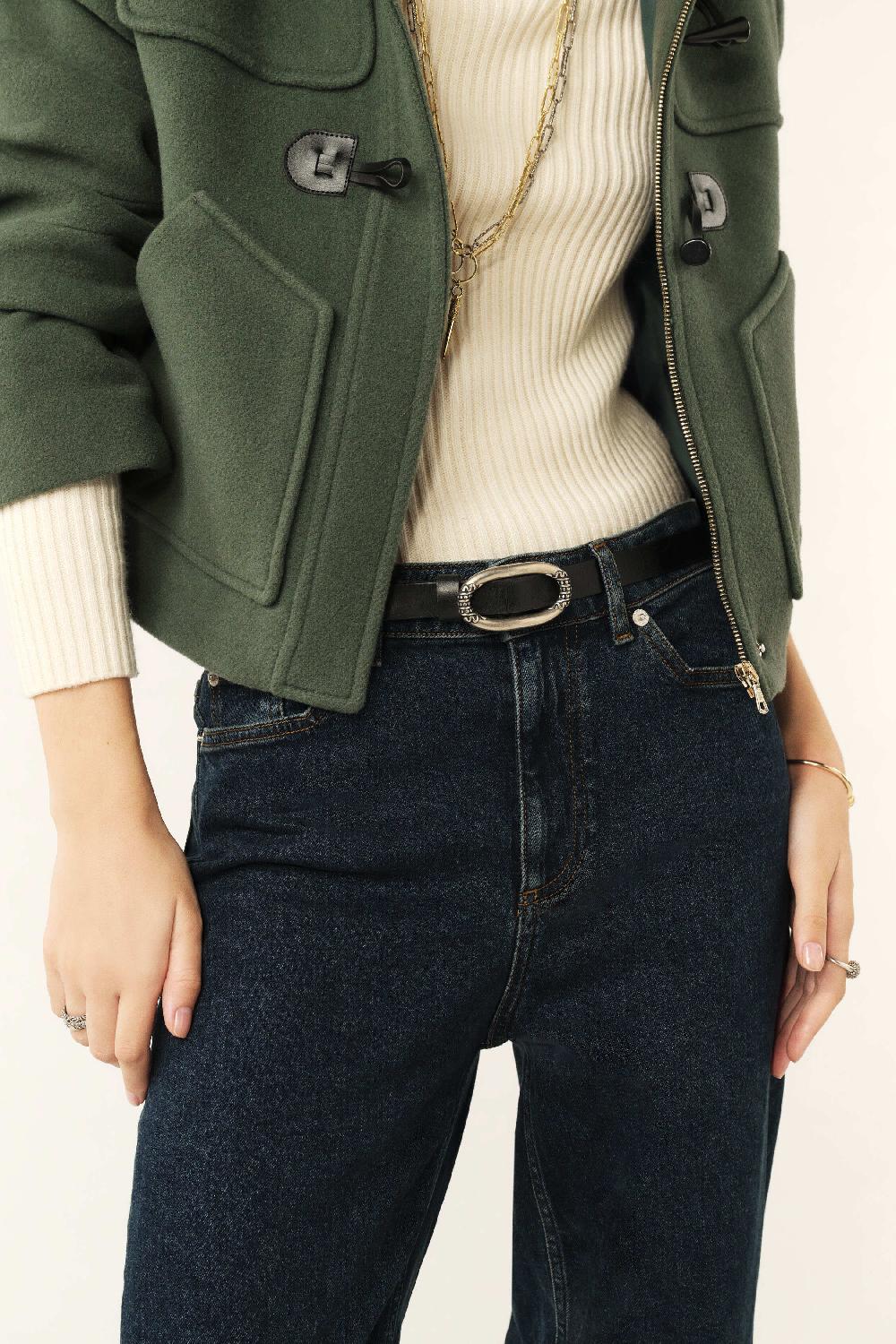 Ba&sh Ceinture Fine éLéGante Breane Noir