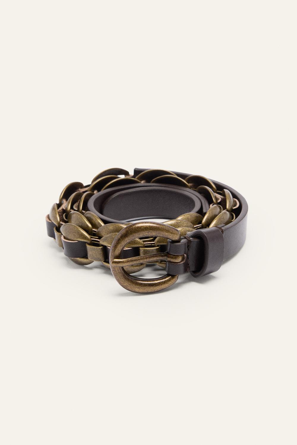 Ba&sh Ceinture Fine RéGlable Briska Chocolat