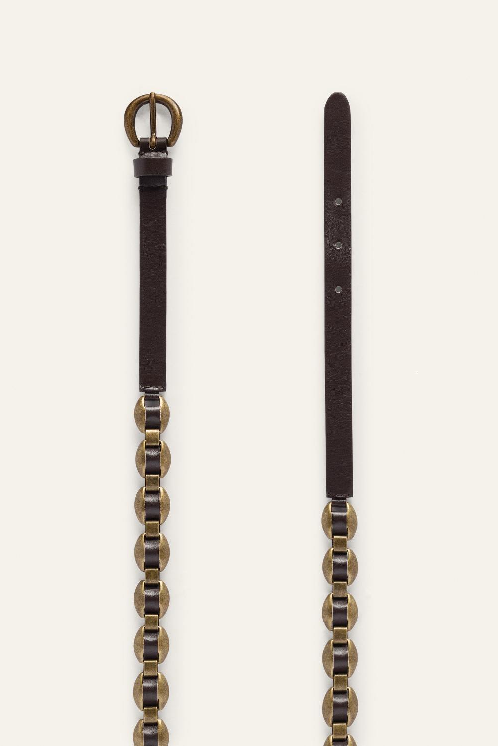 Ba&sh Ceinture Fine RéGlable Briska Chocolat