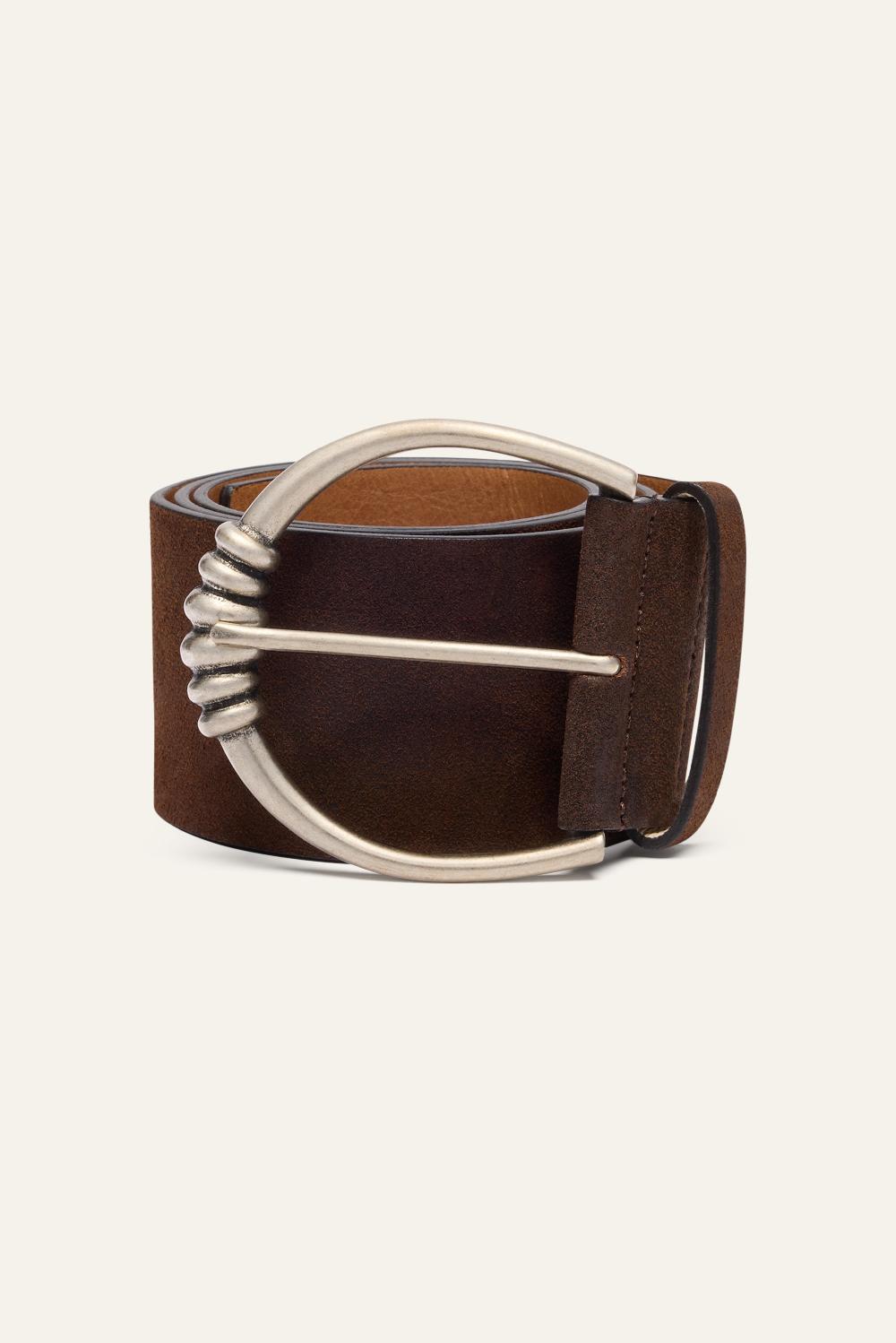 Ba&sh Ceinture Large En Suede Bariam Marron