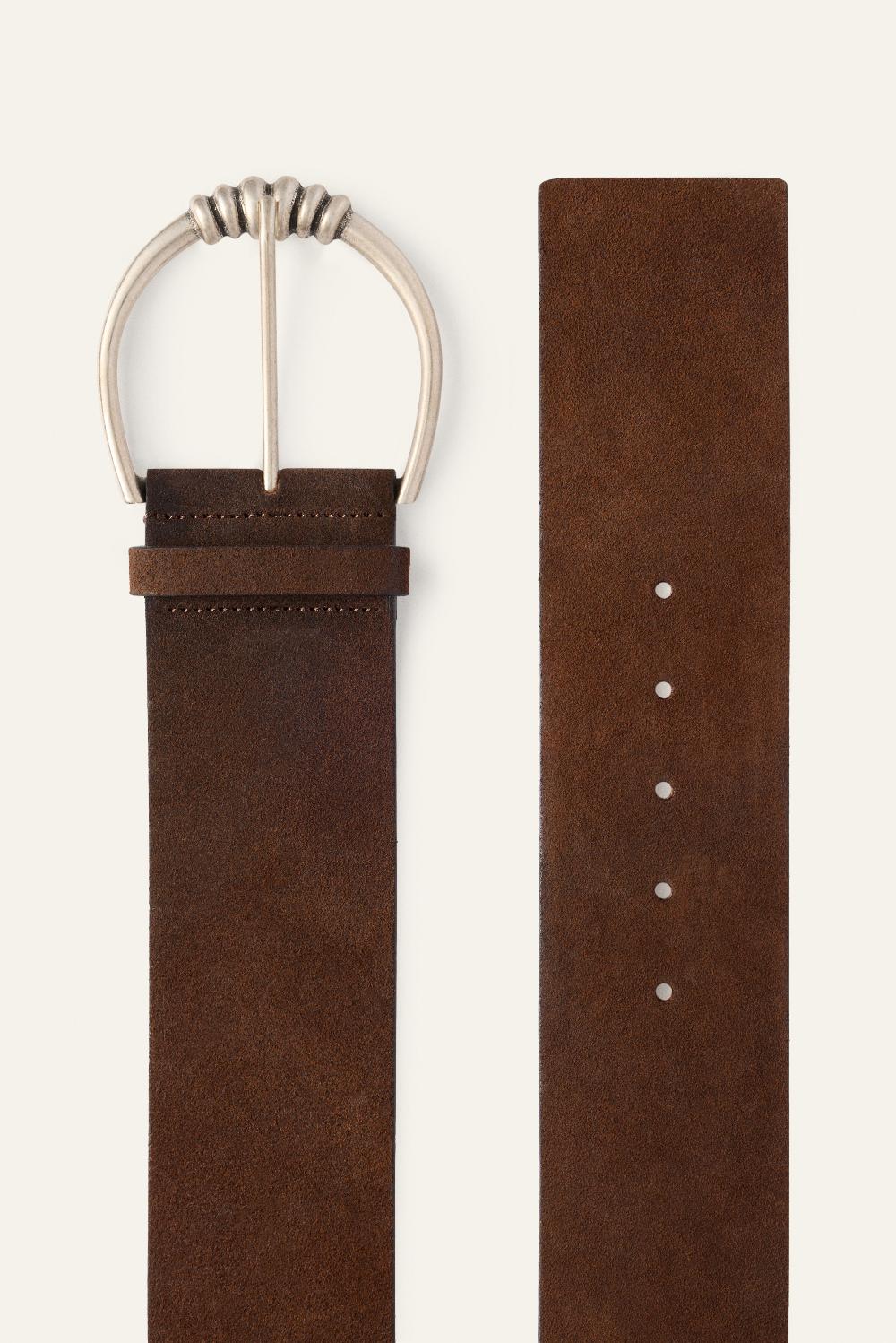 Ba&sh Ceinture Large En Suede Bariam Marron