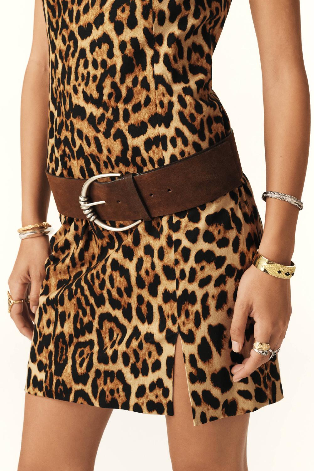 Ba&sh Ceinture Large En Suede Bariam Marron