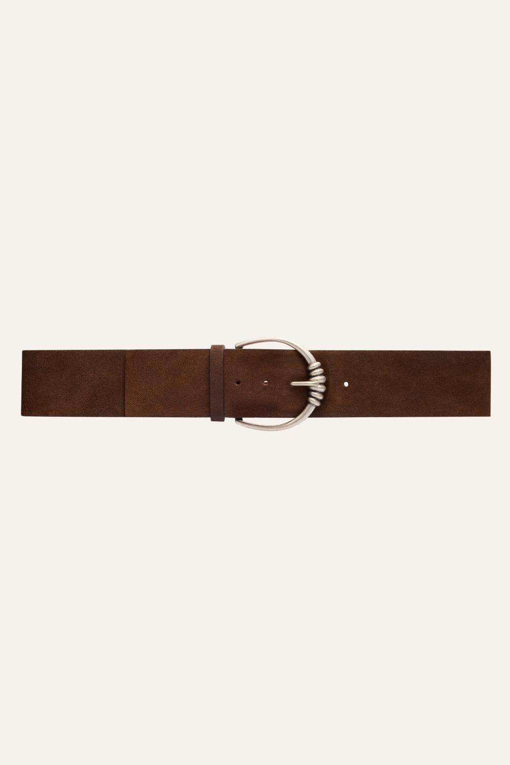 ba&sh Ceinture Large En Suede Bariam Marron