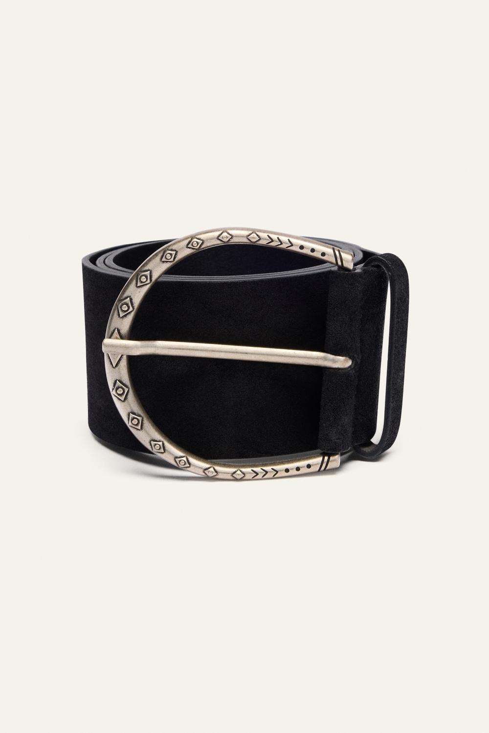 Ba&sh Ceinture Large En Suede Betiver Noir