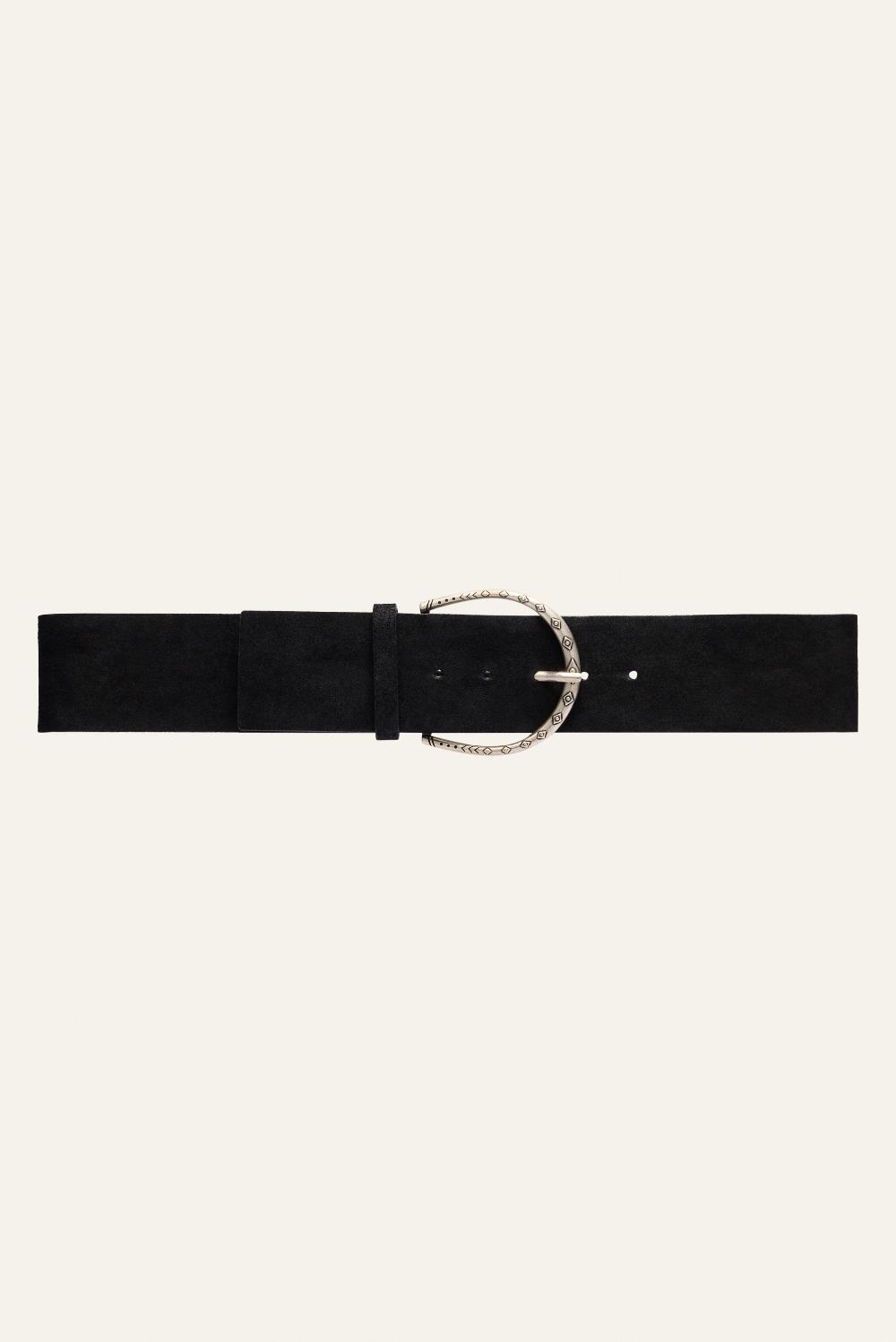 ba&sh Ceinture Large En Suede Betiver Noir
