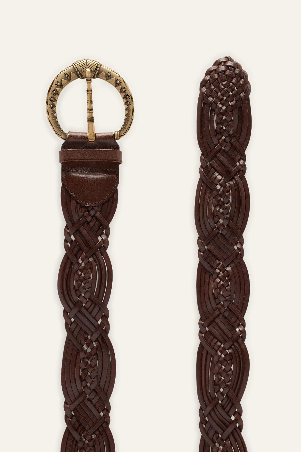 Ba&sh Ceinture Large TresséE Brew Marron