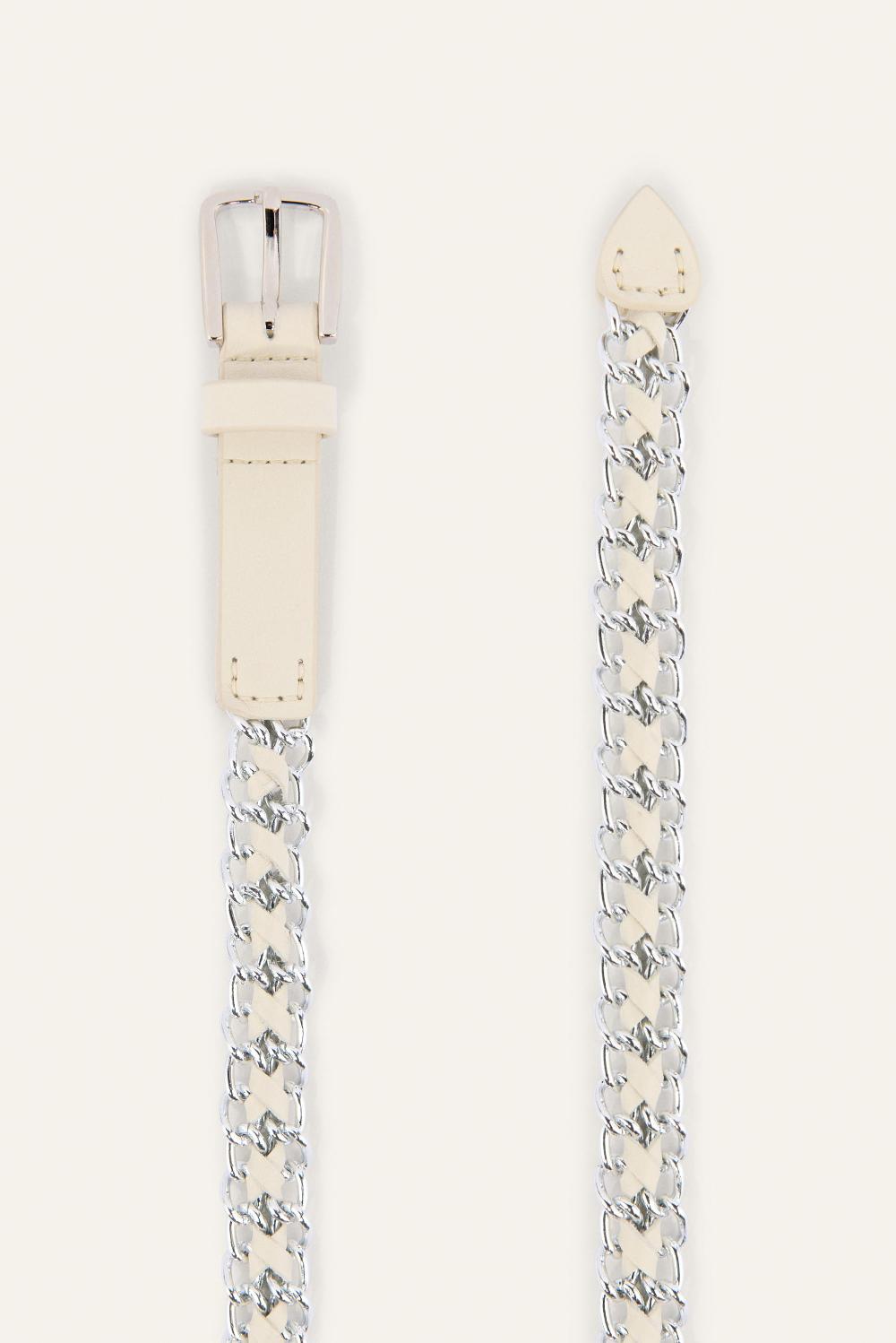 Ba&sh Ceinture TresséE Fine Brooke Blanc Ecru