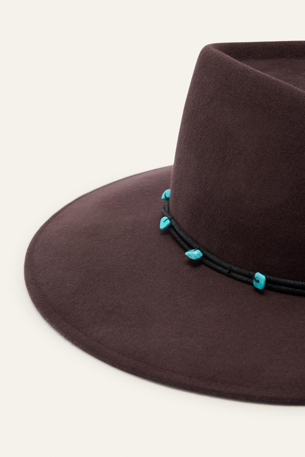 Ba&sh Chapeau Large Bord Huston Chocolat