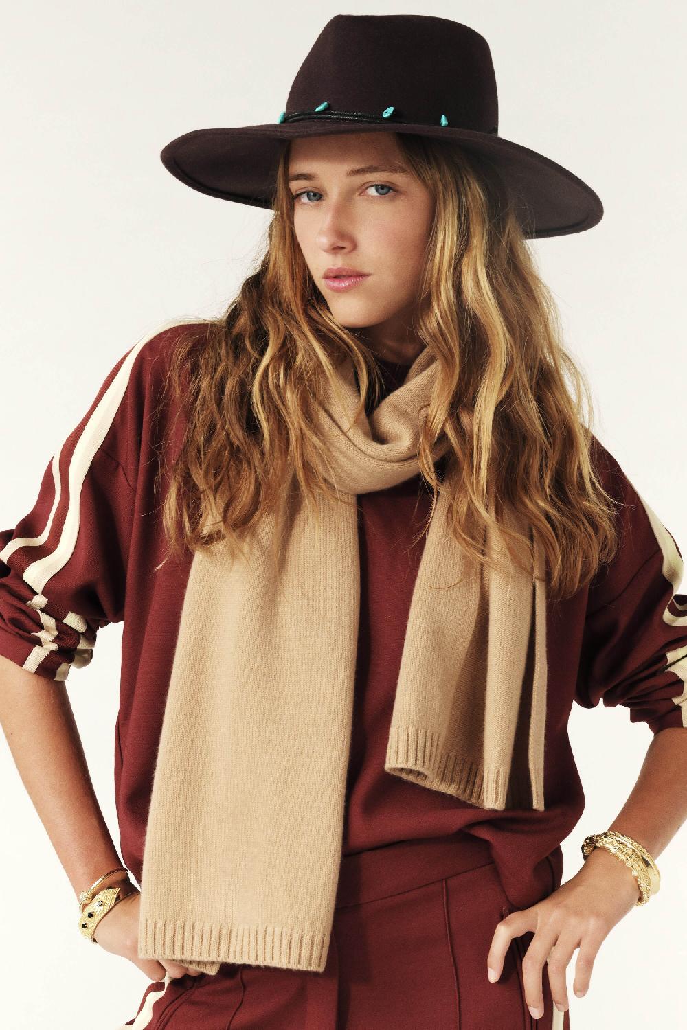 Ba&sh Chapeau Large Bord Huston Chocolat