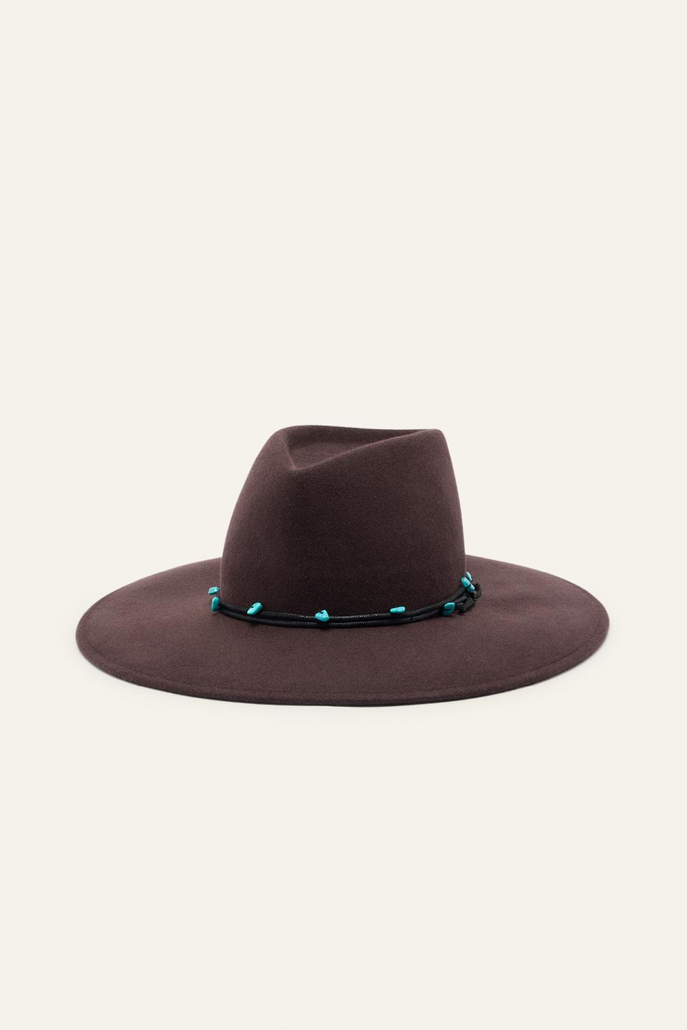 ba&sh Chapeau Large Bord Huston Chocolat