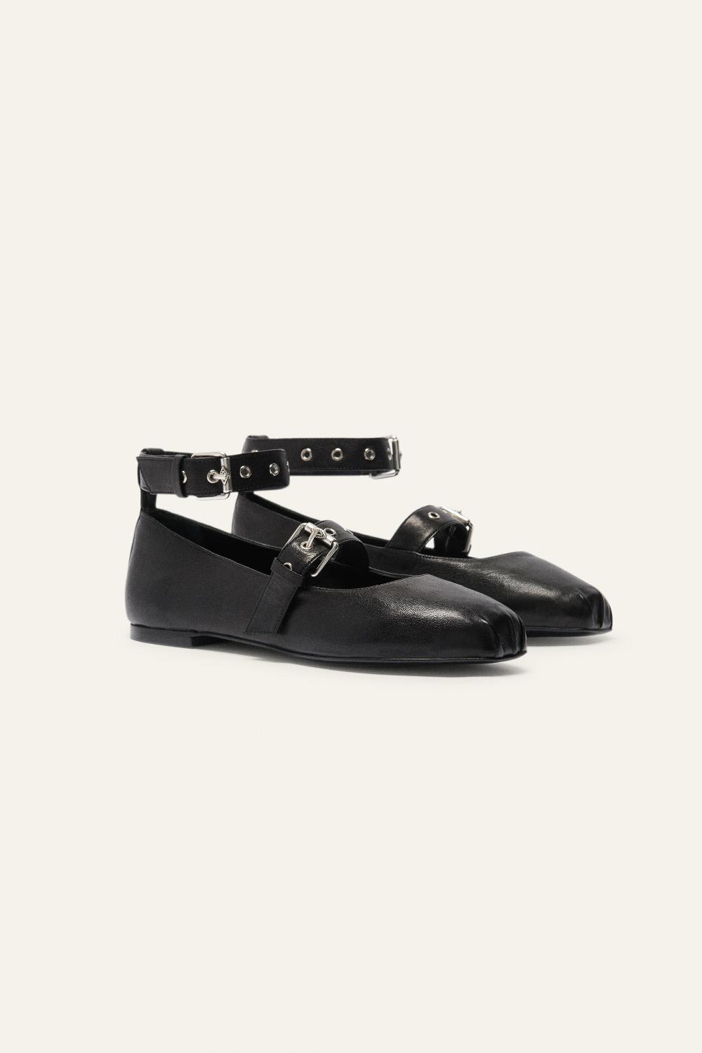 Ba&sh Chaussures Plates Canya Noir