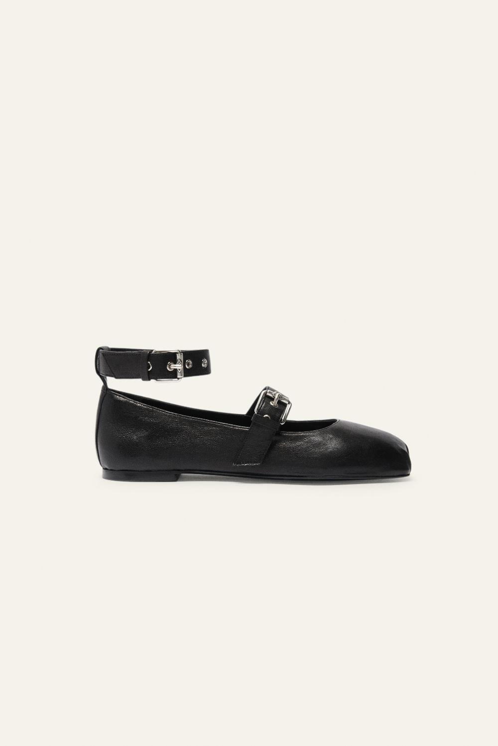 ba&sh Chaussures Plates Canya Noir