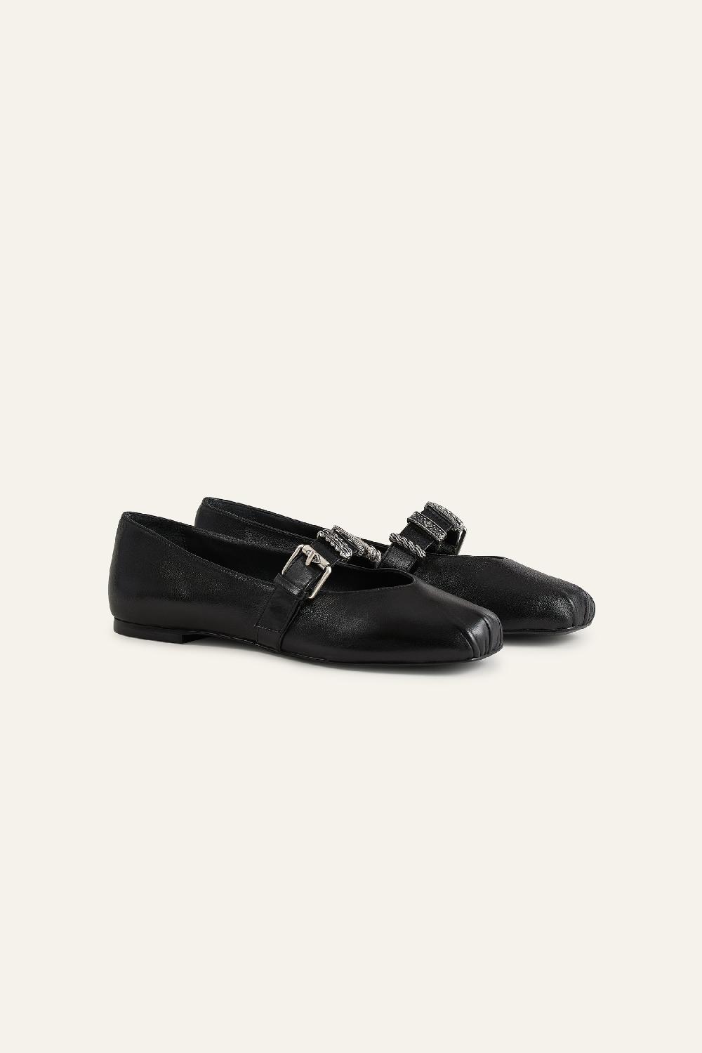 Ba&sh Chaussures Plates Cherkane Noir