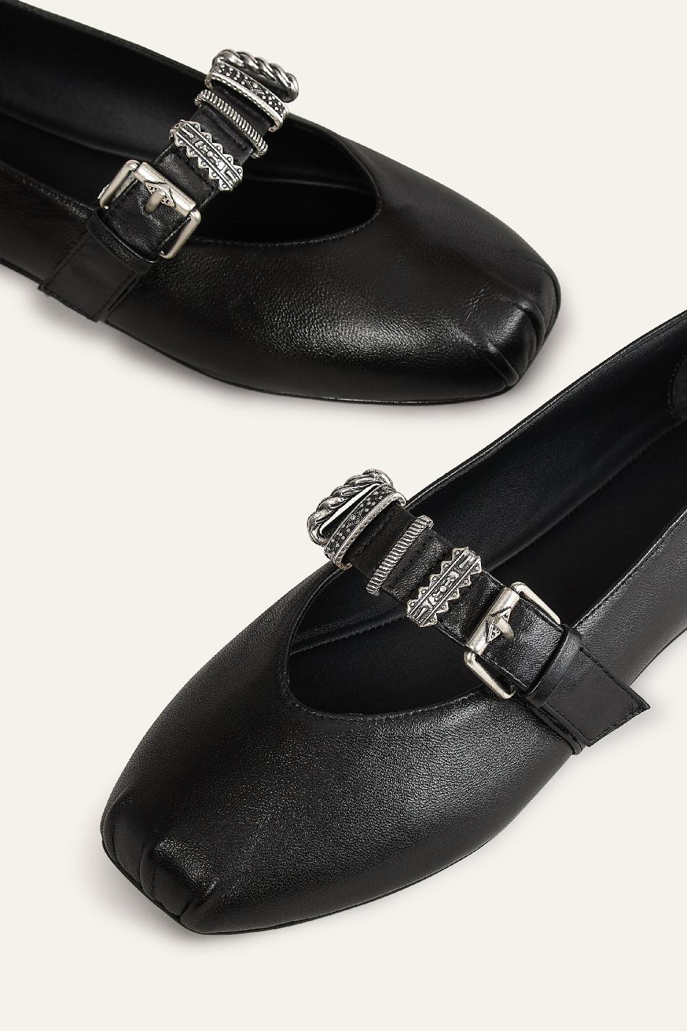 Ba&sh Chaussures Plates Cherkane Noir