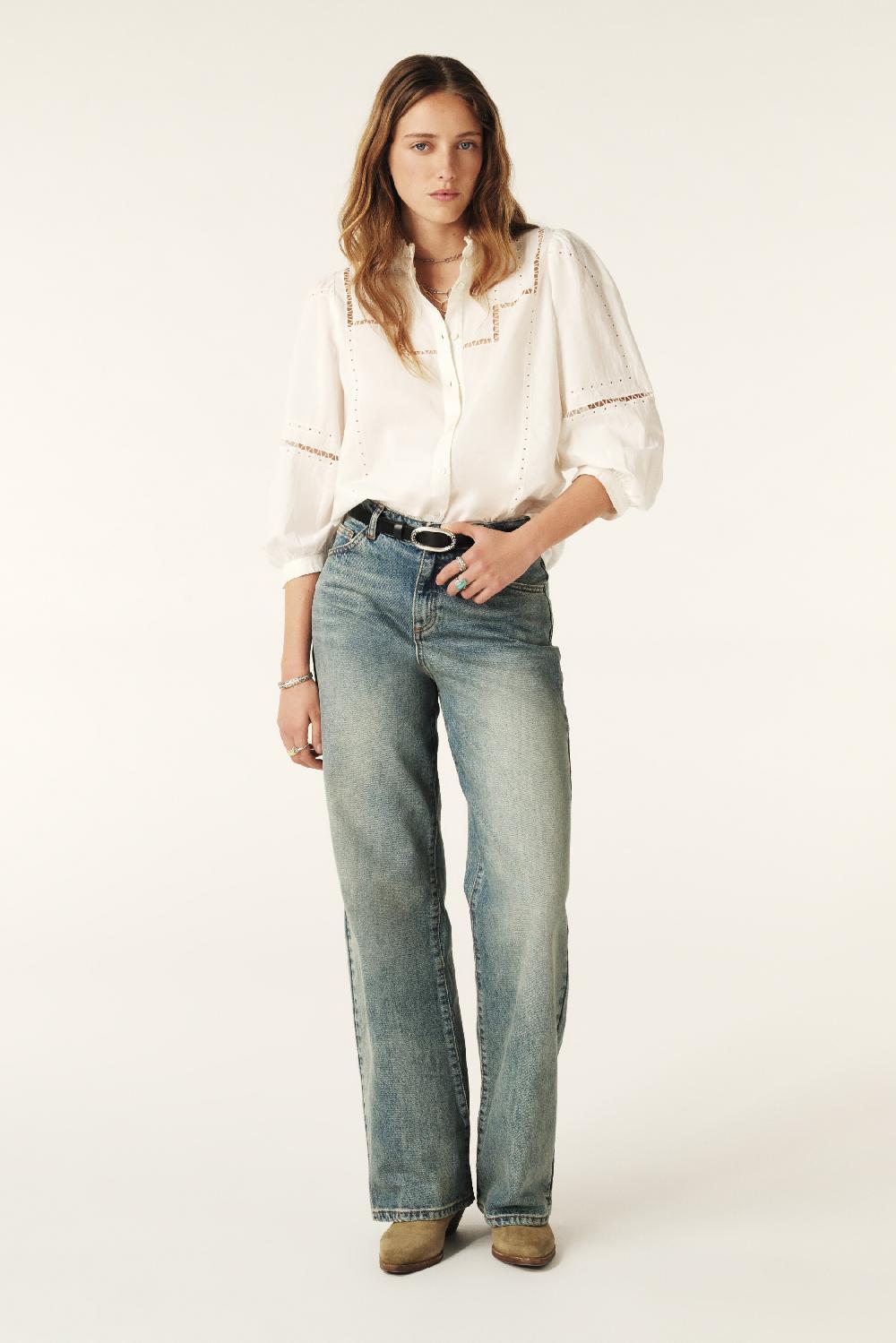 Ba&sh Chemise AjouréE Dentelle Tamie Blanc Ecru