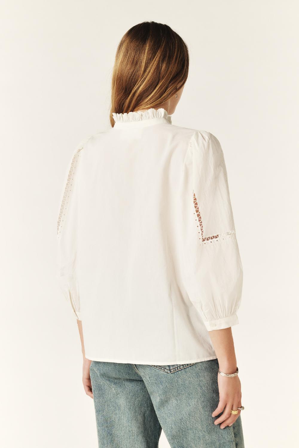 Ba&sh Chemise AjouréE Dentelle Tamie Blanc Ecru