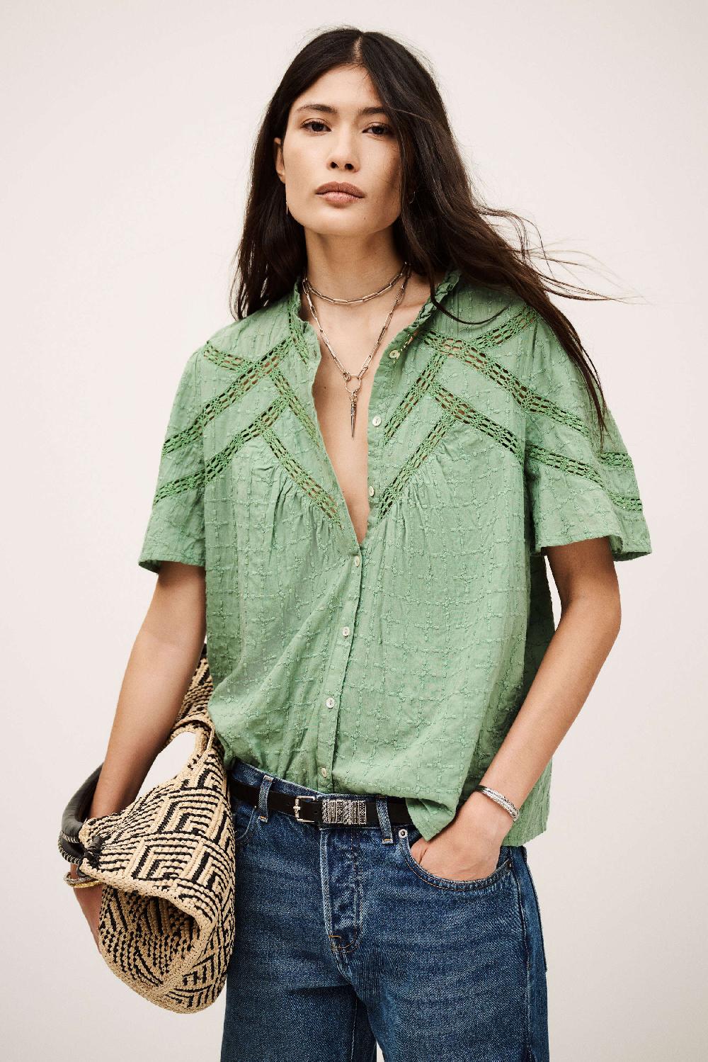 ba&sh Chemise Baria Vert ba&sh Chemise Baria Vert