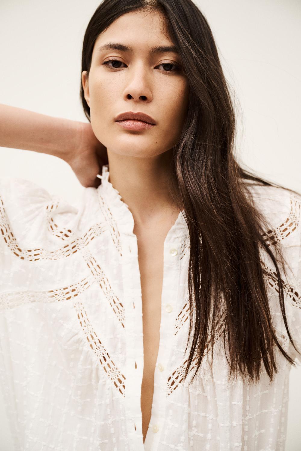 Ba&sh Chemise Brona Blanc Ecru