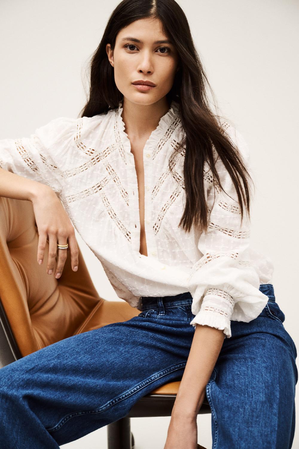 Ba&sh Chemise Brona Blanc Ecru