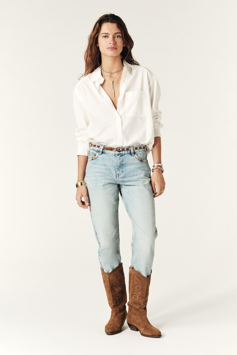 Ba&sh Chemise Droite BoutonnéE Deborah Blanc