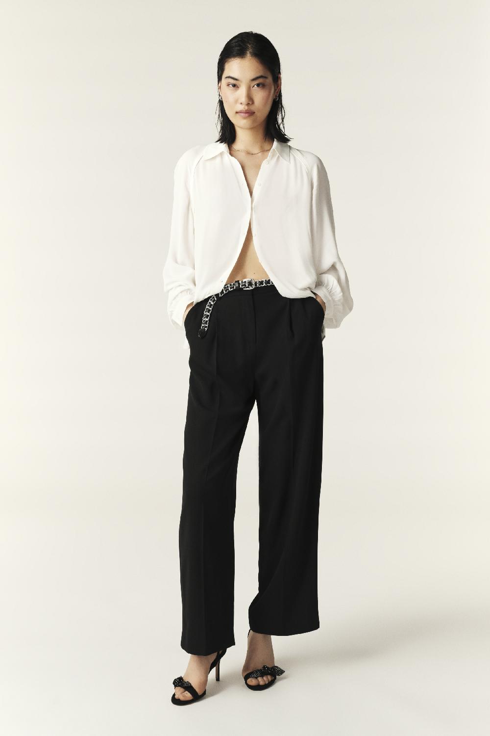 Ba&sh Chemise Fluide Marvin Blanc Ecru